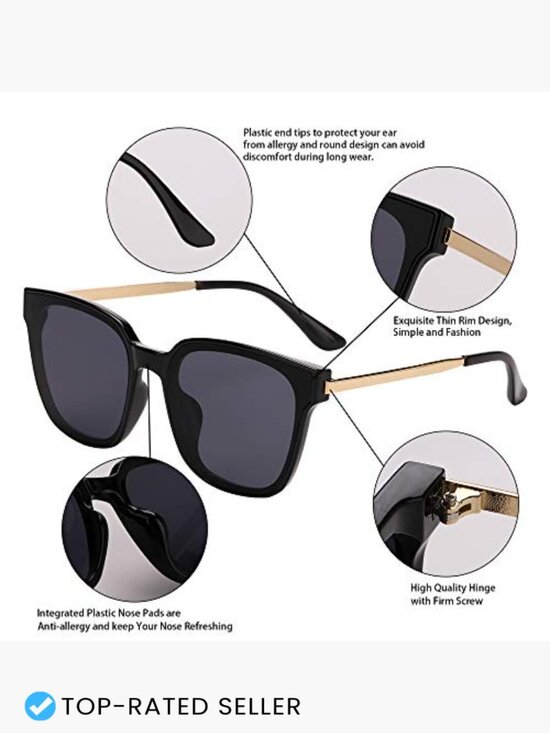 Oversized Square Sunglasses Mirrored Lens Unisex Stylish UV Protection main image 5